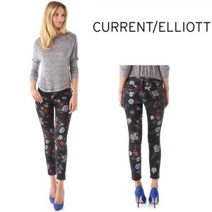CURRENT/ELLIOTT The Floral Stiletto Jeans